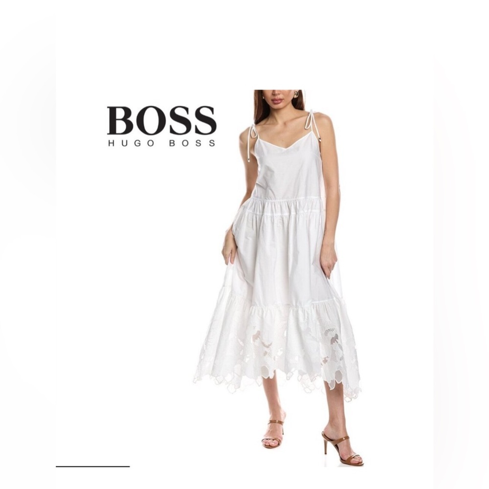 Hugo Boss White Backless Dress with Delicate Straps